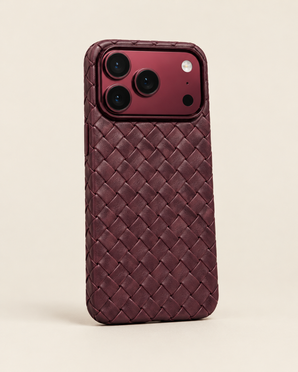 Burgundy Woven iPhone Case