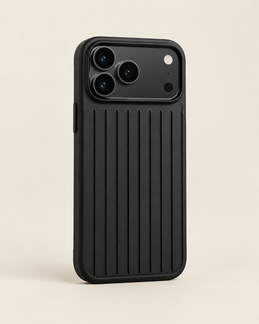 Ribbed Minimal iPhone Case in Black