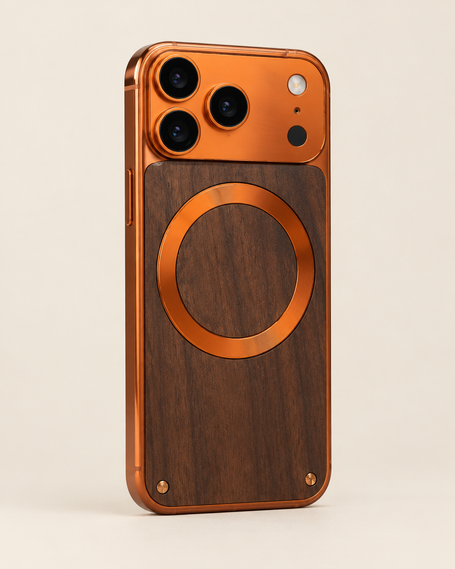 Wood & Metal MagSafe iPhone Case in Copper Walnut