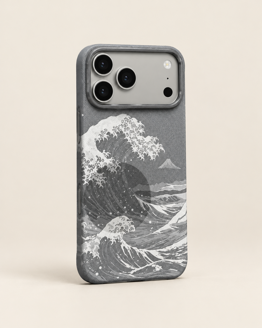 Ocean Wave Textured iPhone Case in Silver