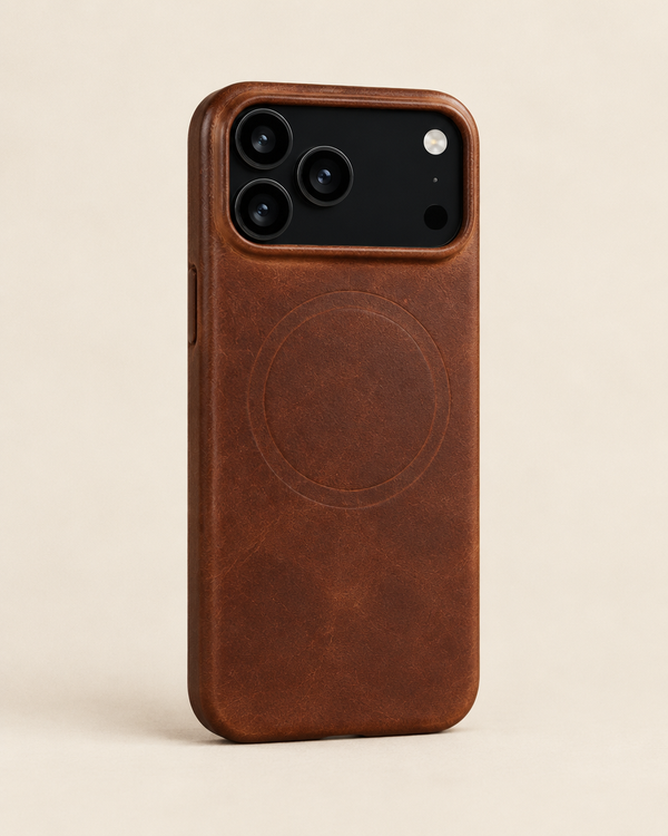 Oil-Wax Leather MagSafe iPhone Case
