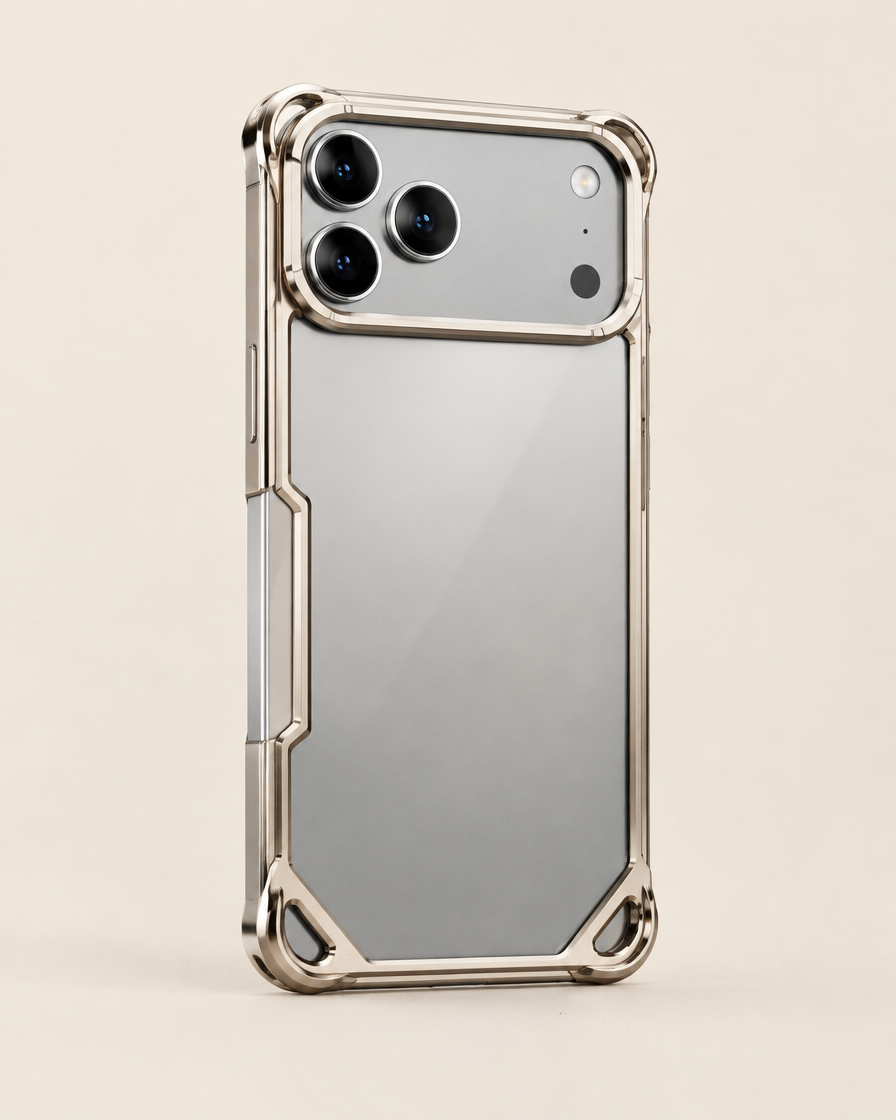 Frameless Metal Bumper iPhone Case in Champagne Gold