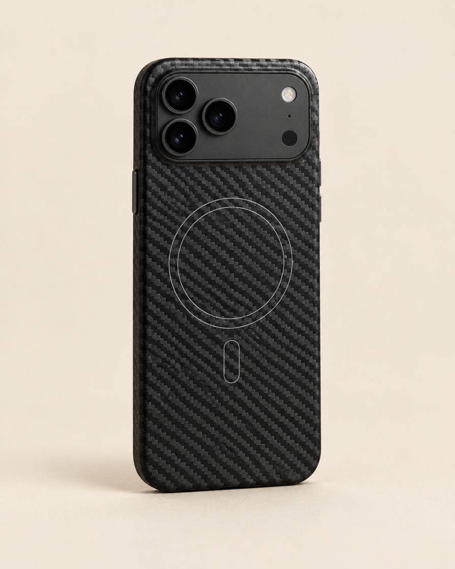 Real Carbon Fiber MagSafe iPhone Case in Matte Black