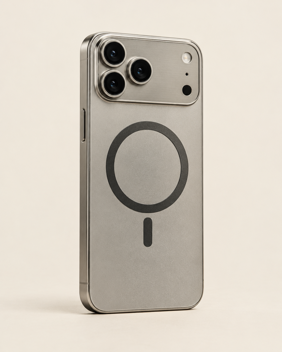 Titanium Frame Magnetic iPhone Case in Natural Titanium