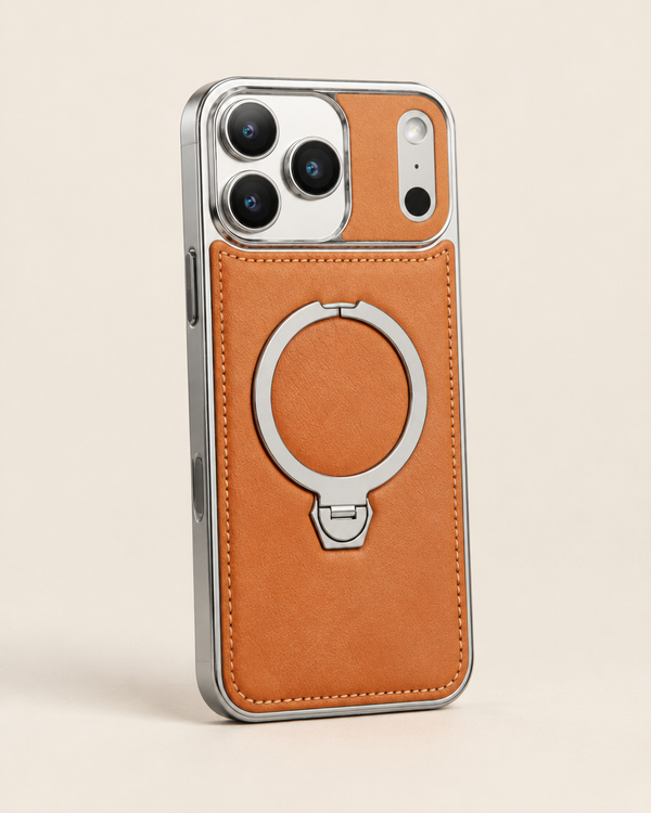 Leather Ring Bracket iPhone Case