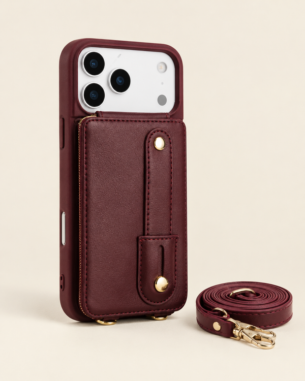 Crossbody Leather Wallet iPhone Case