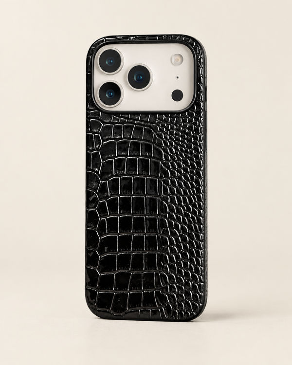 Croc Embossed Leather iPhone Case