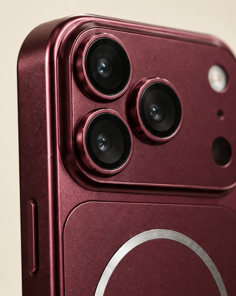 Metallic Magnetic iPhone Case material close-up