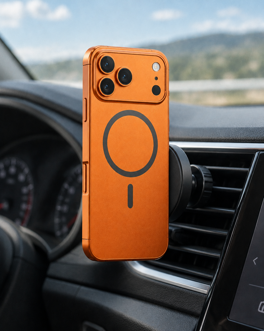 Aluminium Snap Magnetic iPhone Case in use
