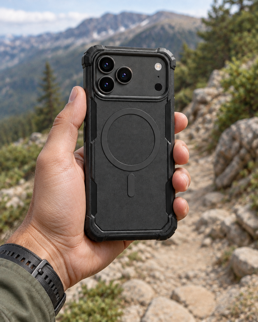 Heavy Armor Magnetic iPhone Case in hand