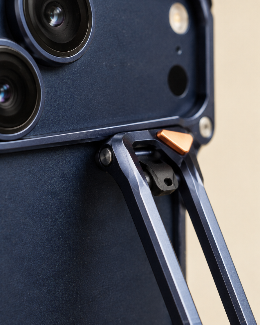 Metal Stand Frame iPhone Case material close-up