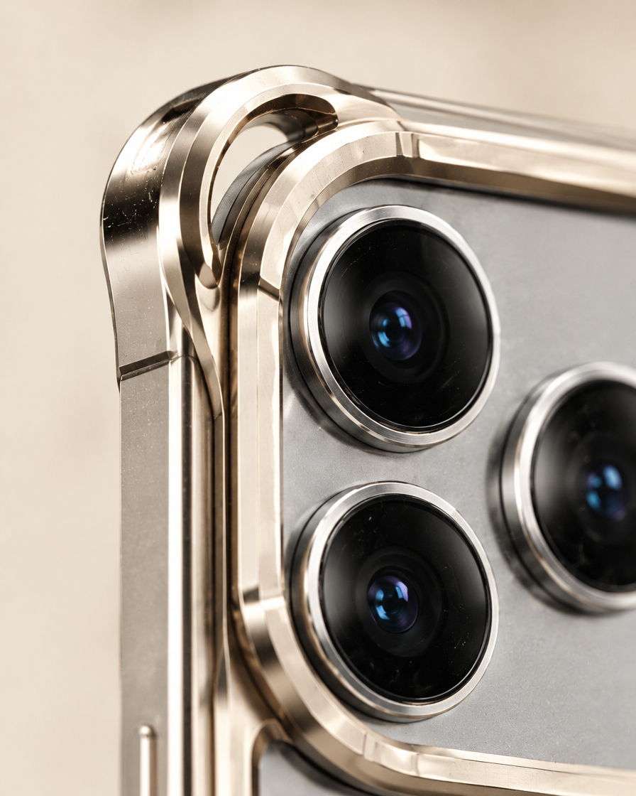Frameless Metal Bumper iPhone Case material close-up