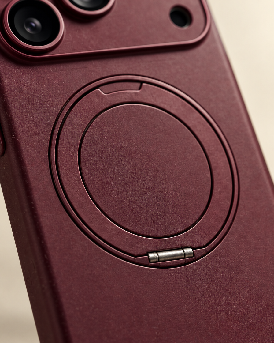 Rotating Ring Stand iPhone Case material close-up