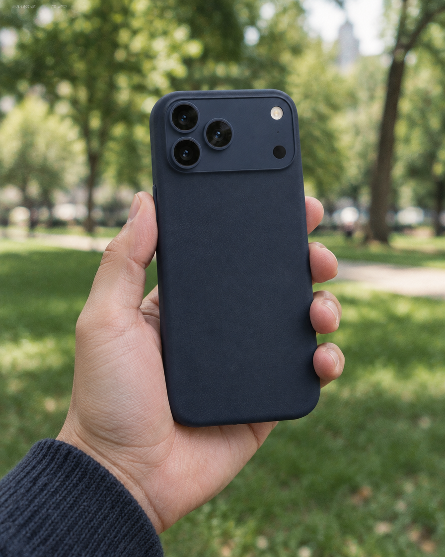 Soft-Touch Silicone iPhone Case in hand