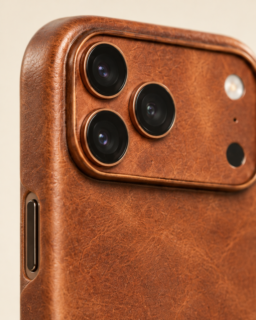 Crazy Horse Leather iPhone Case material close-up