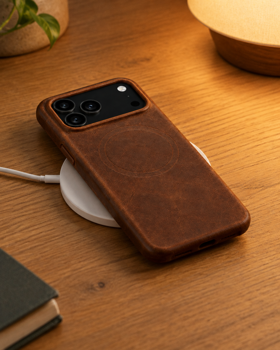 Oil-Wax Leather MagSafe iPhone Case