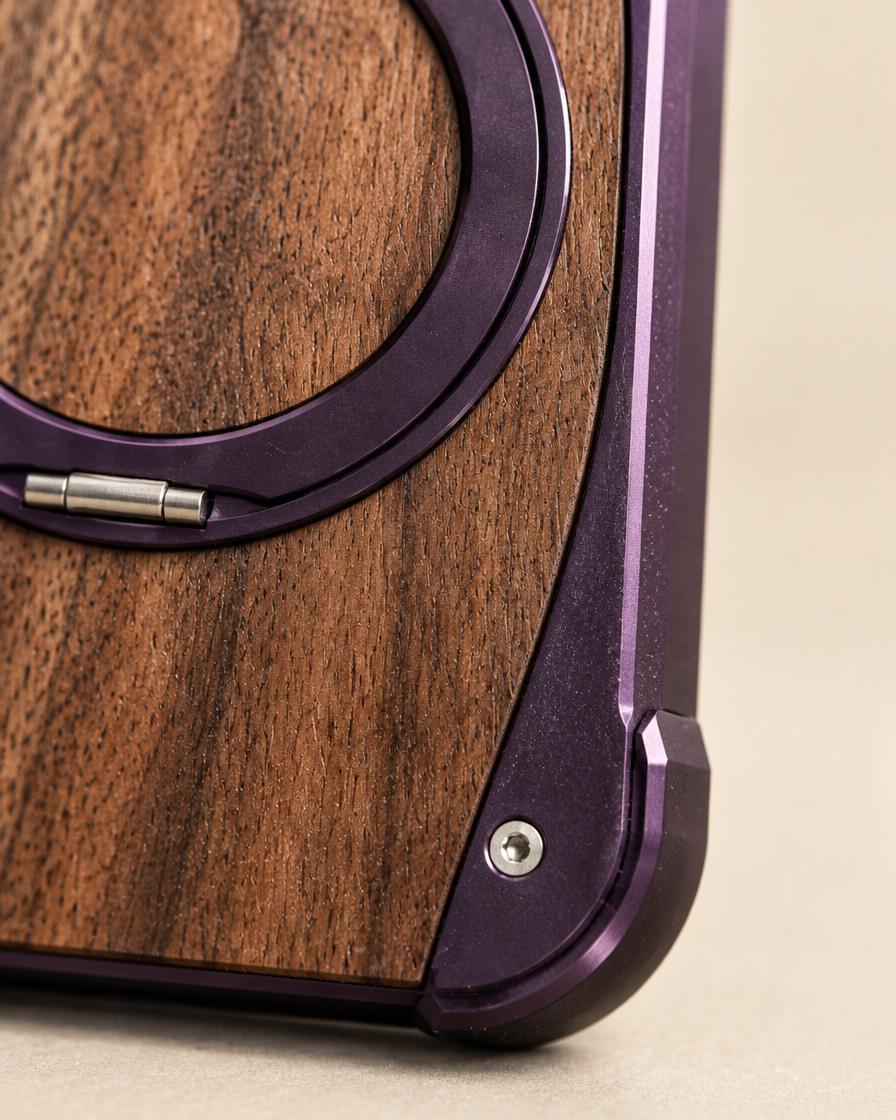 Walnut & Metal Ring iPhone Case