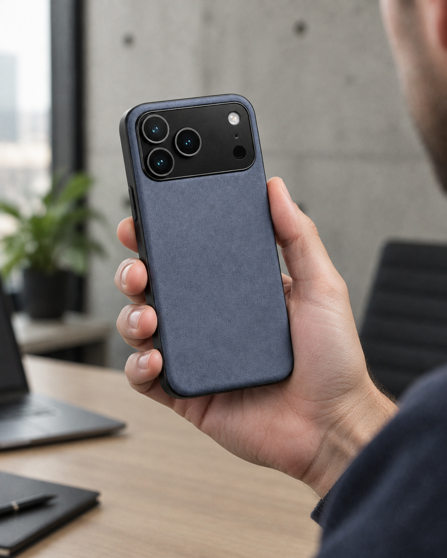 Suede-Feel Leather iPhone Case