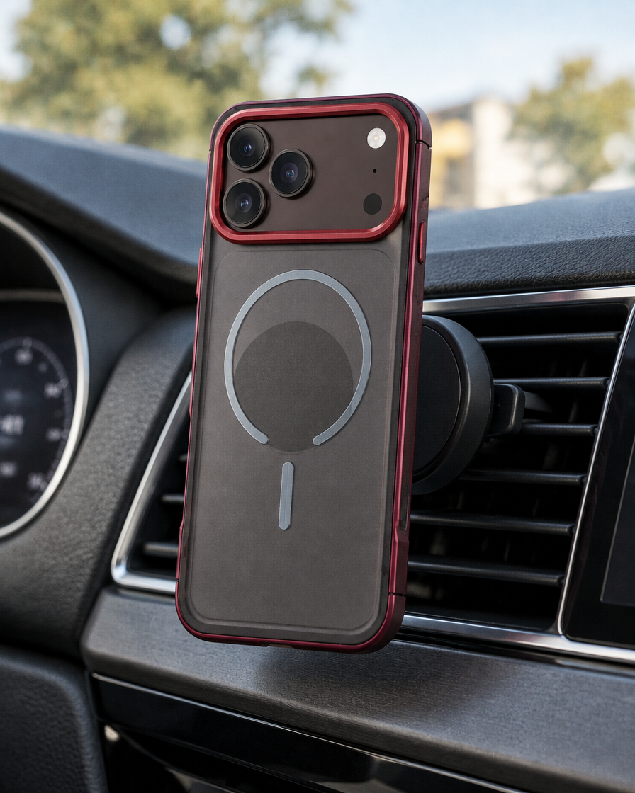 Alloy Snap MagSafe iPhone Case in use