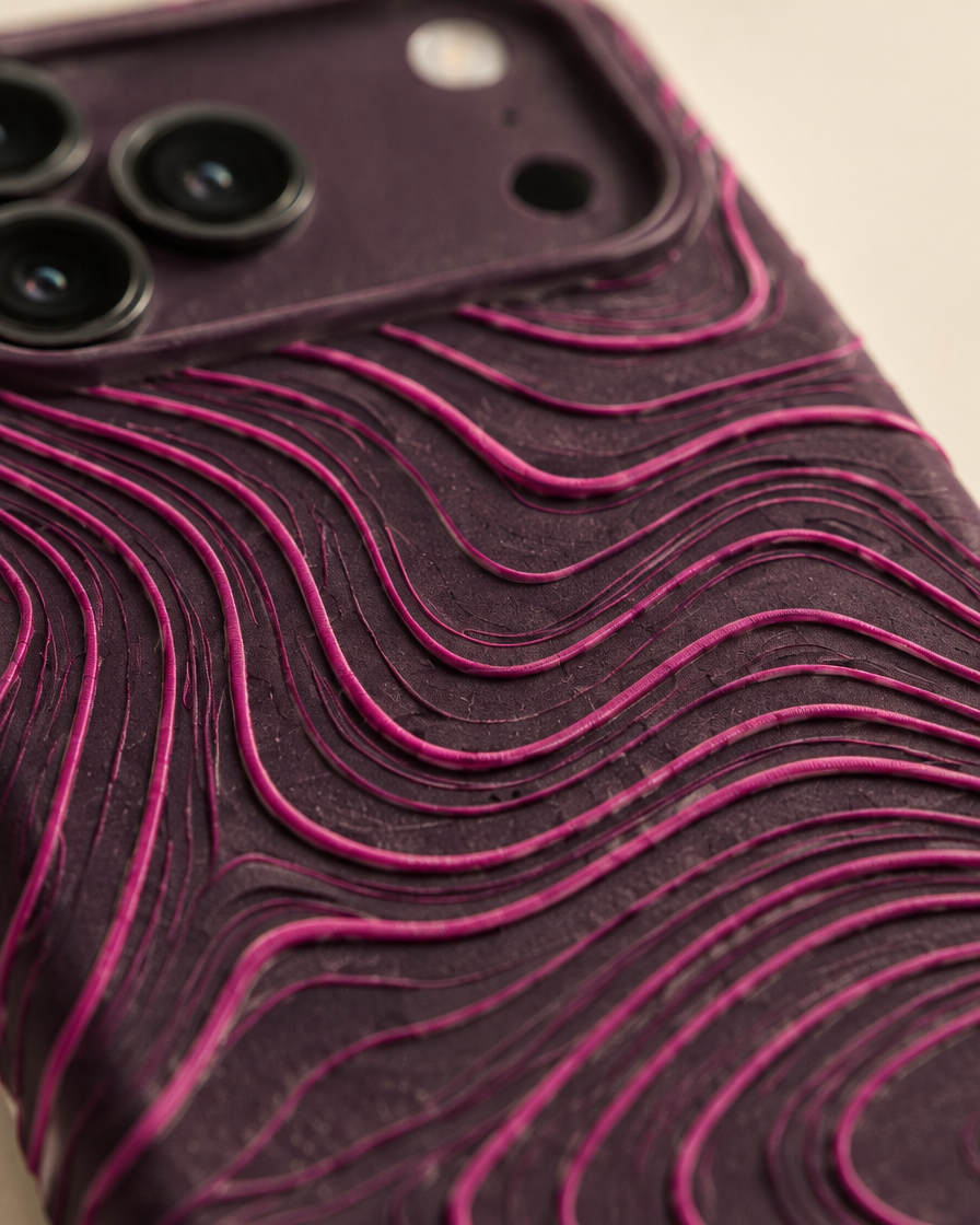 Plum Wave Textured iPhone Case material close-up