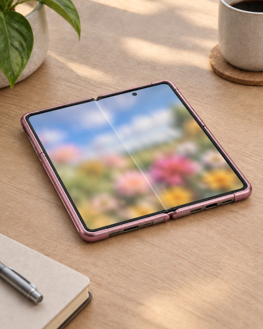 Duo Magnetic Foldable iPhone Case in use