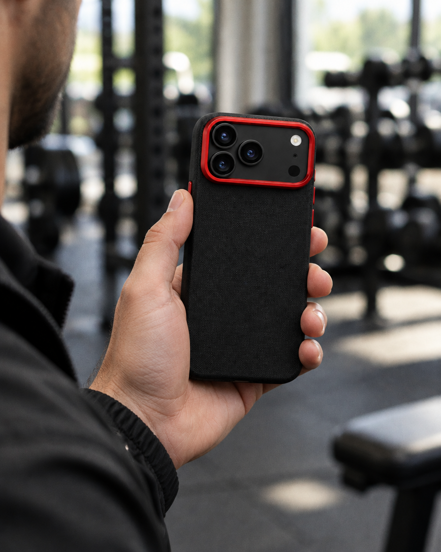 Red Accent Camera Shield iPhone Case