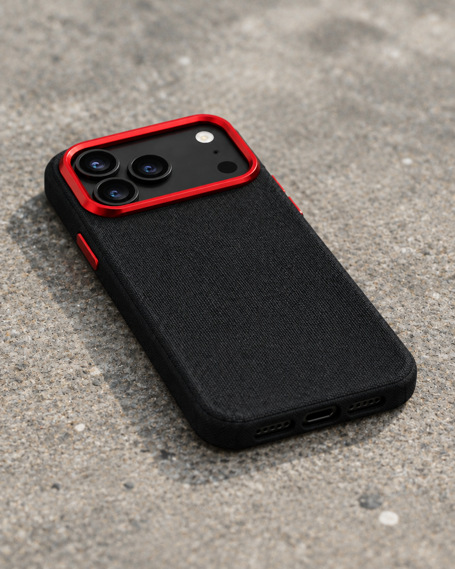 Red Accent Camera Shield iPhone Case