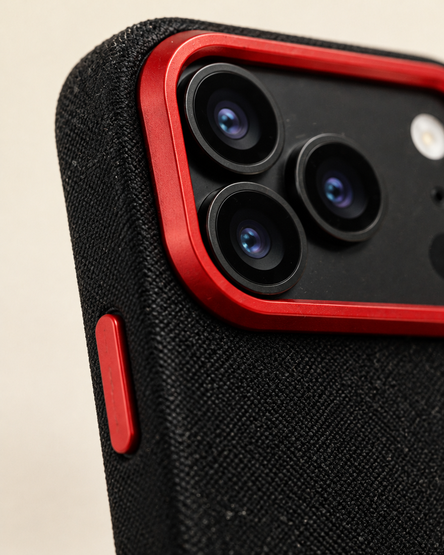 Red Accent Camera Shield iPhone Case