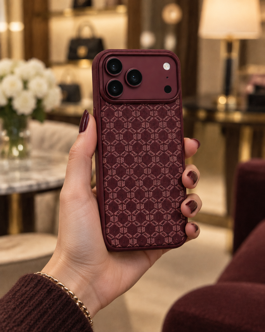 Burgundy Geometric iPhone Case