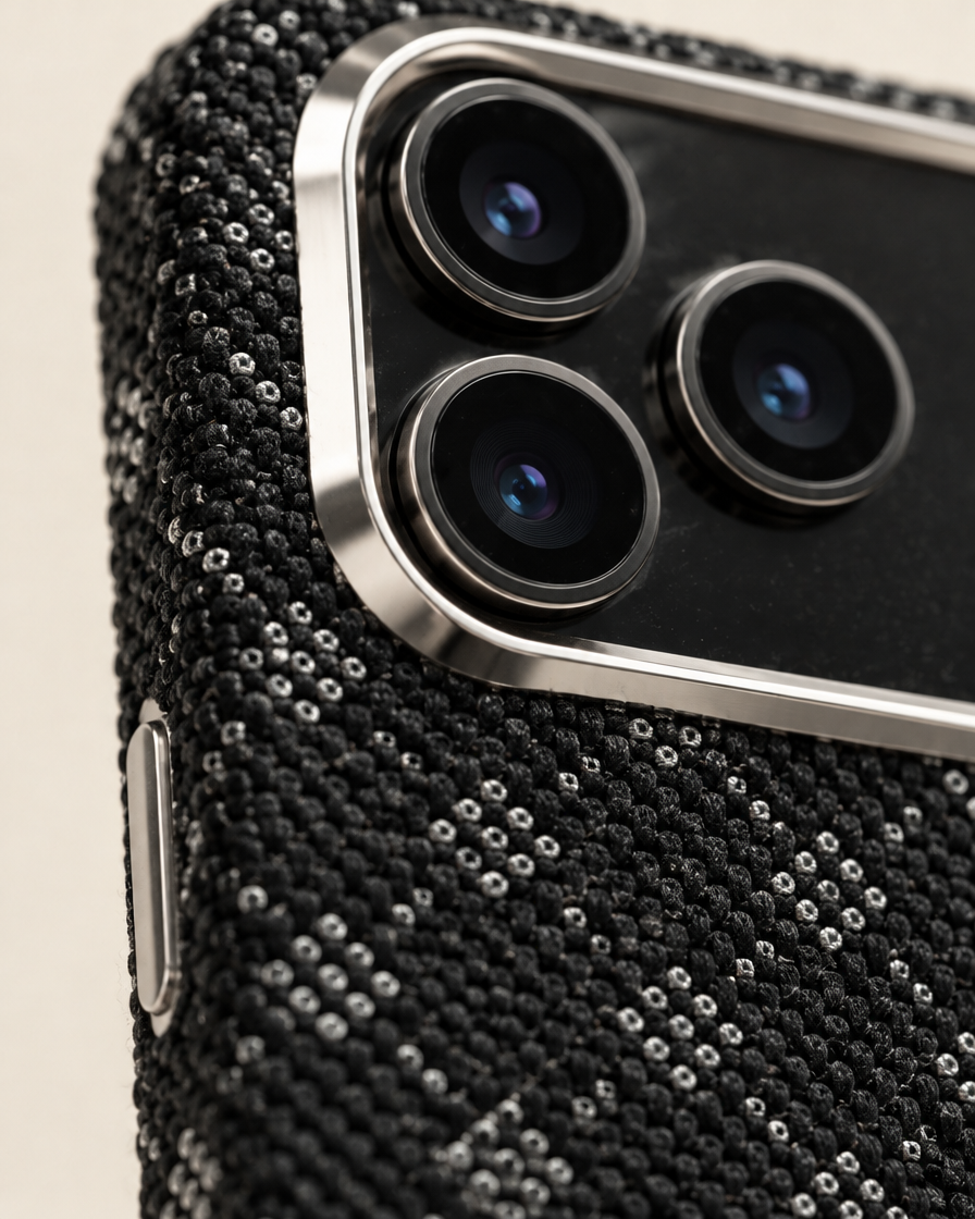 Graphite Geometric iPhone Case material close-up