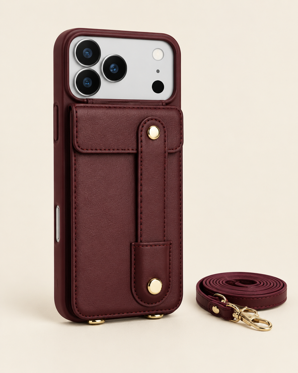 Crossbody Leather Wallet iPhone Case