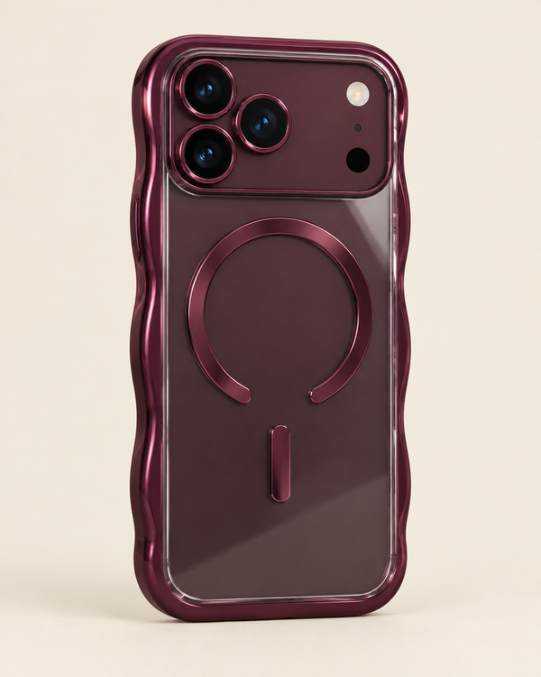 Wavy Chrome Clear MagSafe iPhone Case