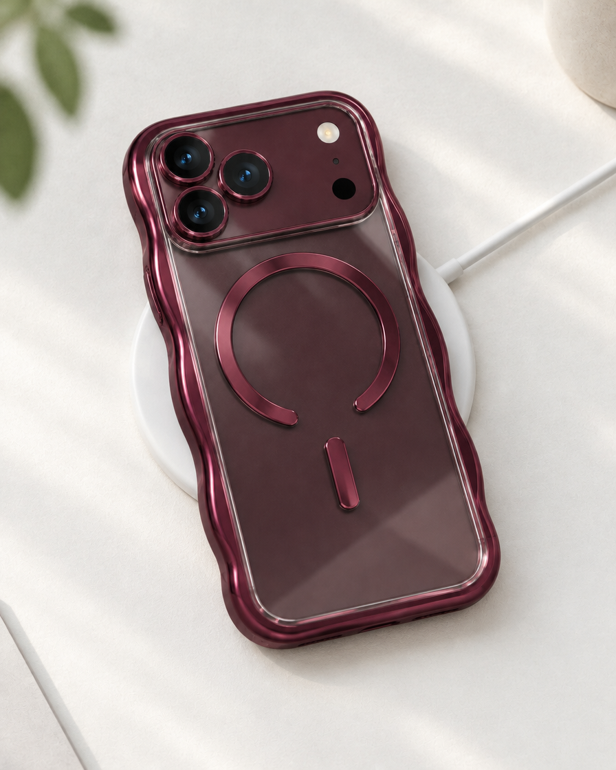 Wavy Chrome Clear MagSafe iPhone Case