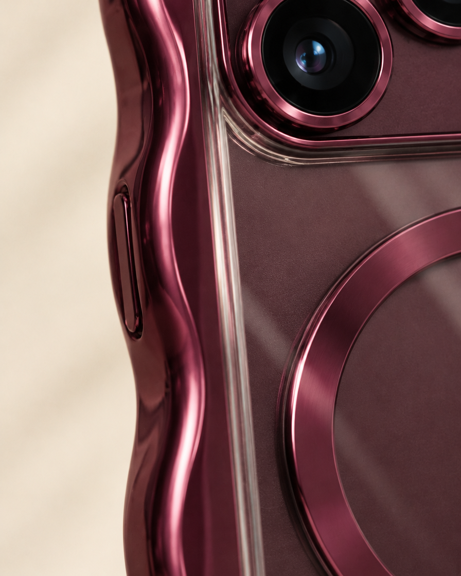 Wavy Chrome Clear MagSafe iPhone Case