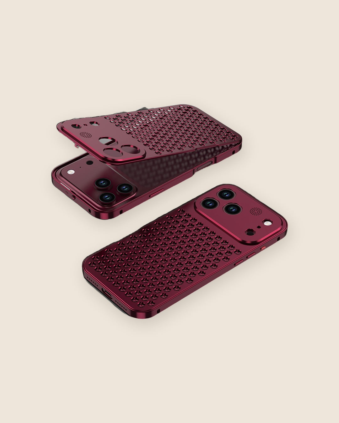 Ventilated Aluminum Snap iPhone Case in Burgundy