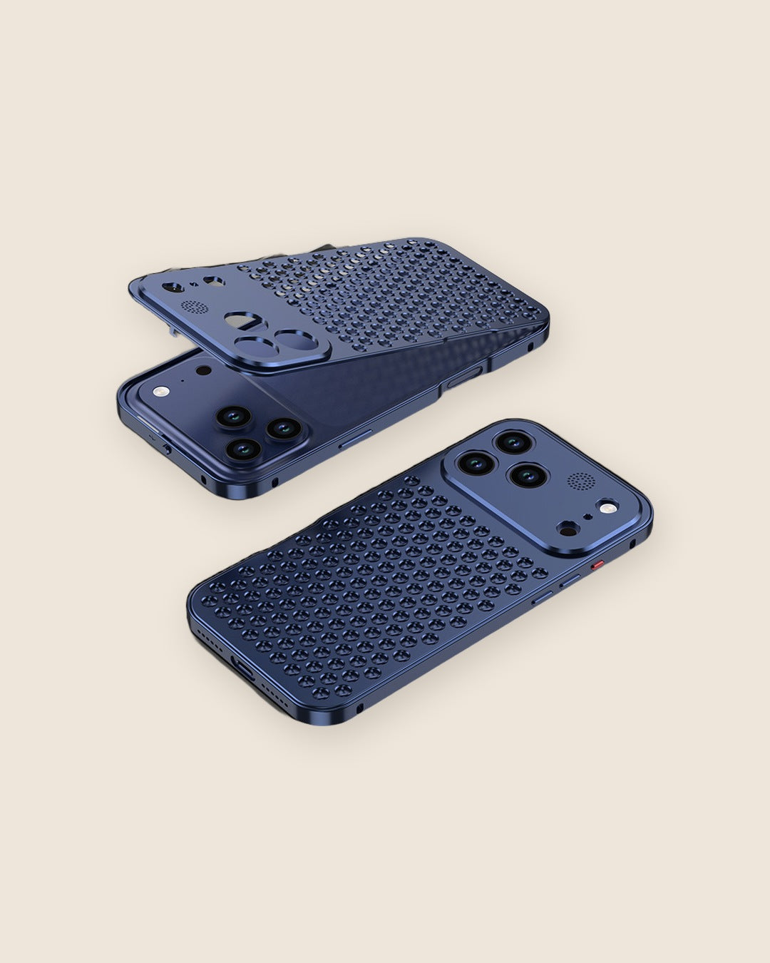 Ventilated Aluminum Snap iPhone Case in Titanium Blue