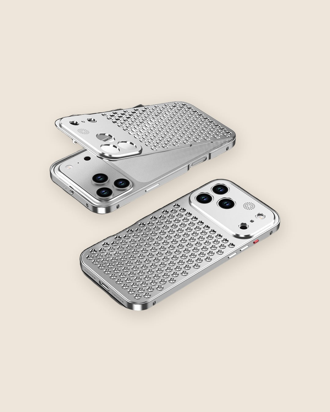 Ventilated Aluminum Snap iPhone Case in Silver