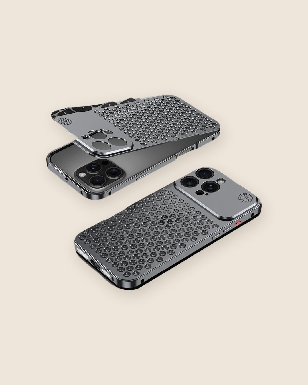 Ventilated Aluminum Snap iPhone Case in Graphite