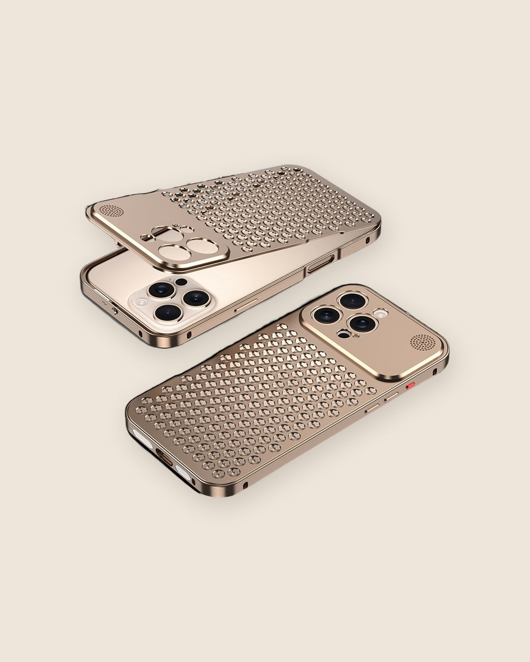 Ventilated Aluminum Snap iPhone Case in Desert Gold