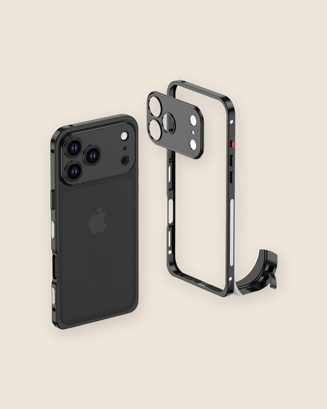 Metal Bumper Lens Guard iPhone Case in Space Black