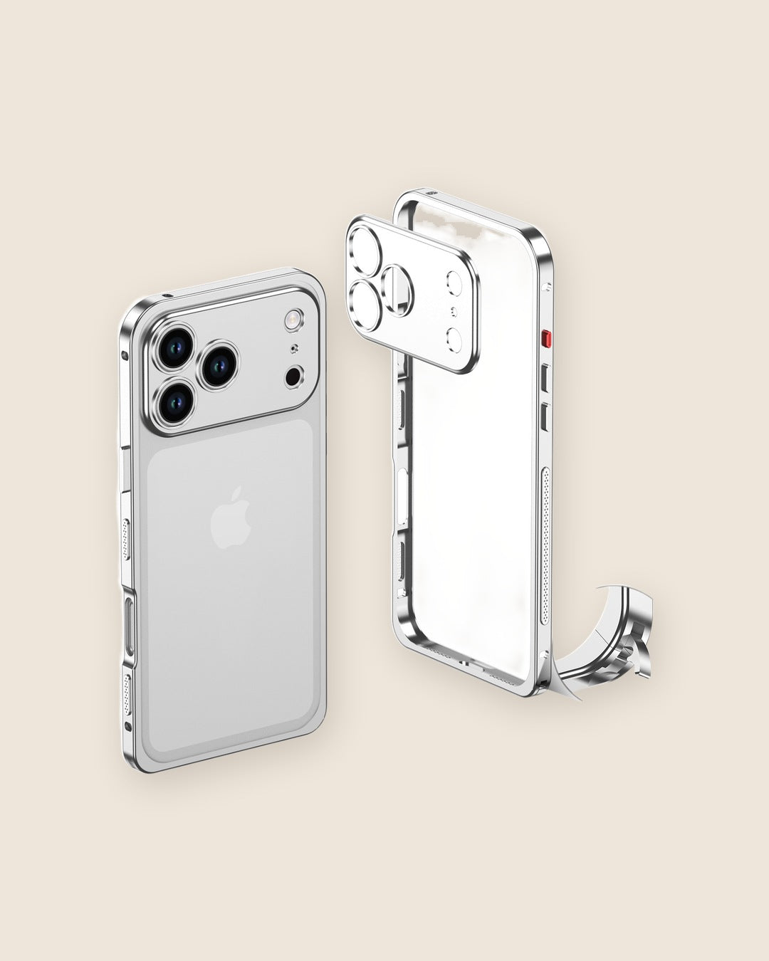 Metal Bumper Lens Guard iPhone Case in Silver