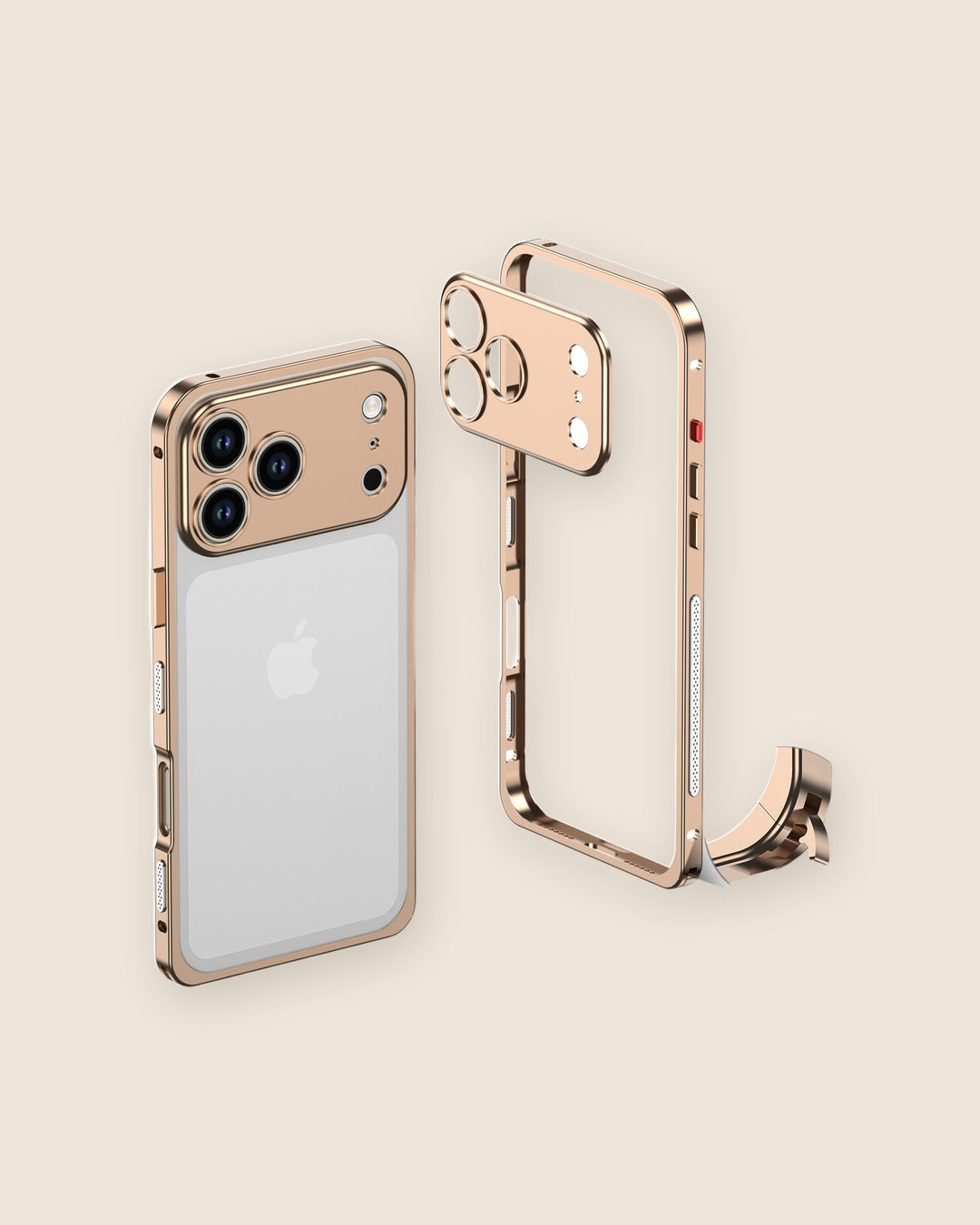 Metal Bumper Lens Guard iPhone Case in Desert Gold