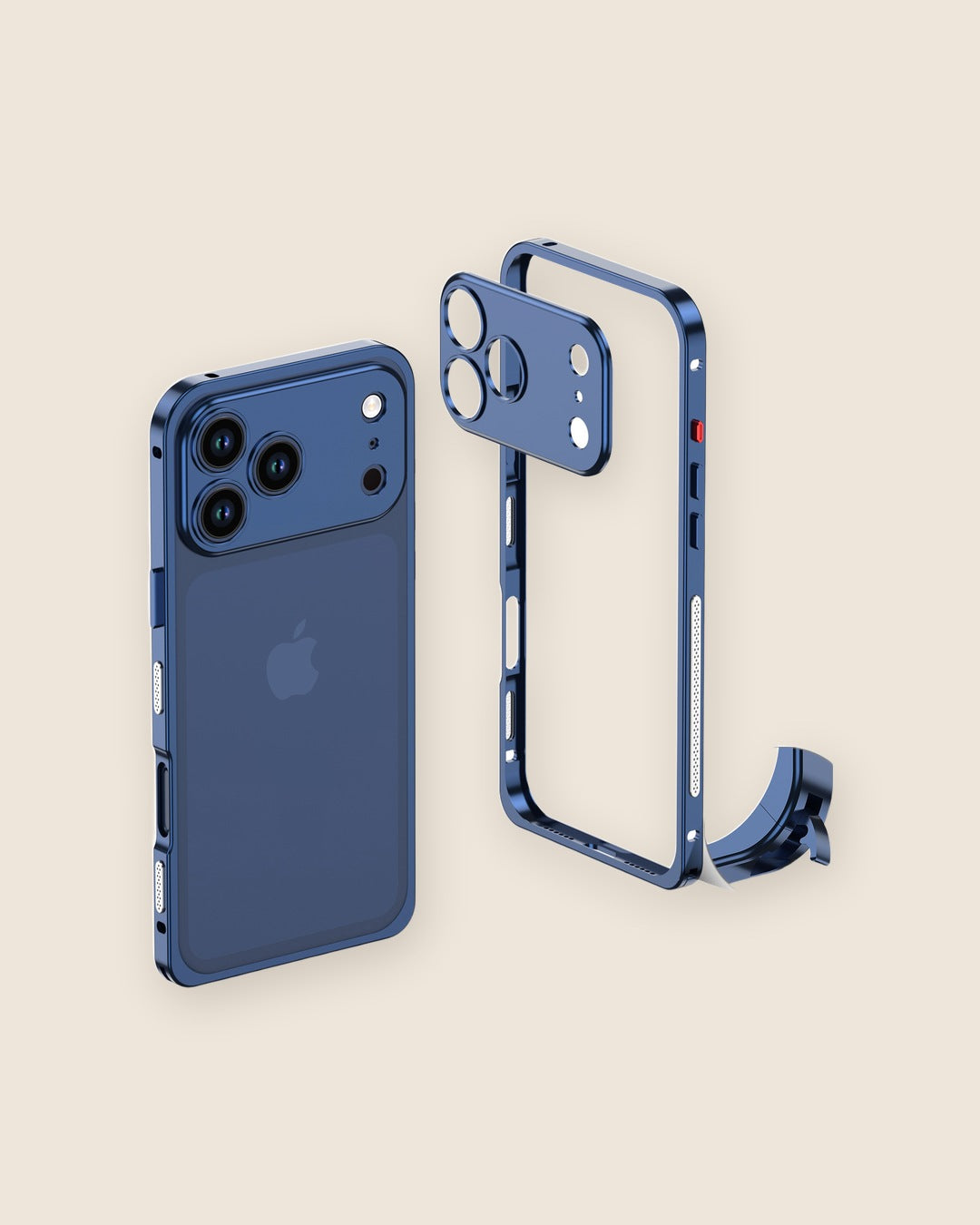 Metal Bumper Lens Guard iPhone Case in Titanium Blue