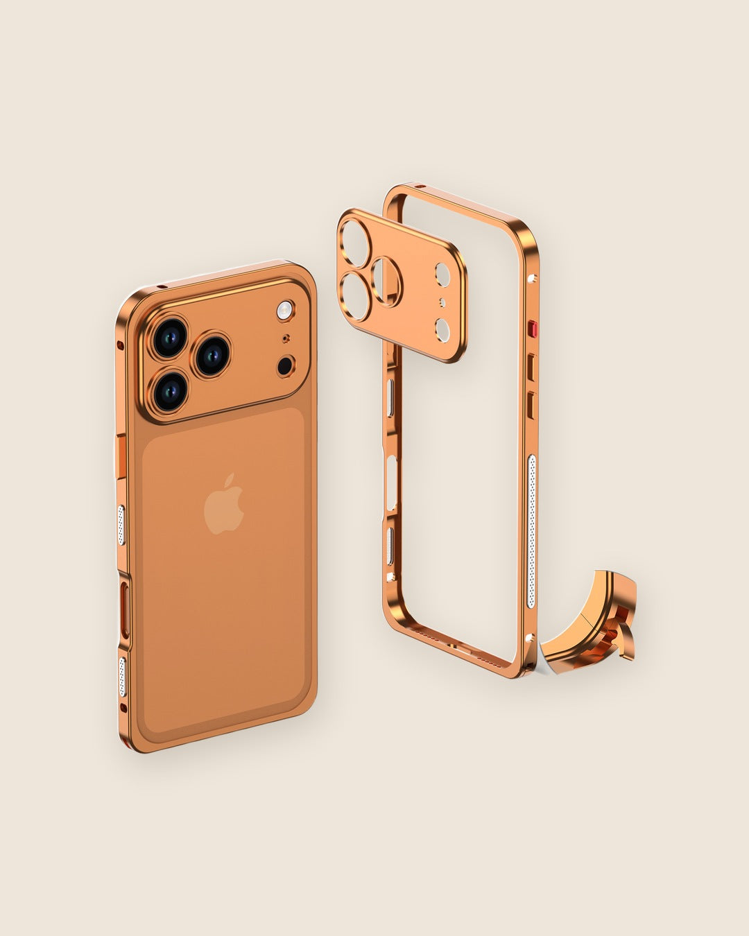Metal Bumper Lens Guard iPhone Case in Cosmic Orange