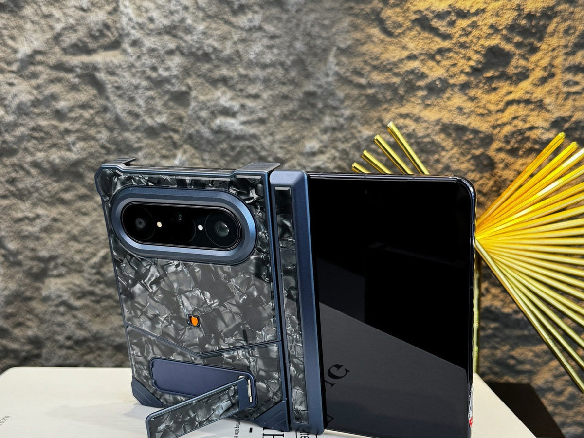 Marble Metal iPhone Duo Case with Kickstand – with kickstand