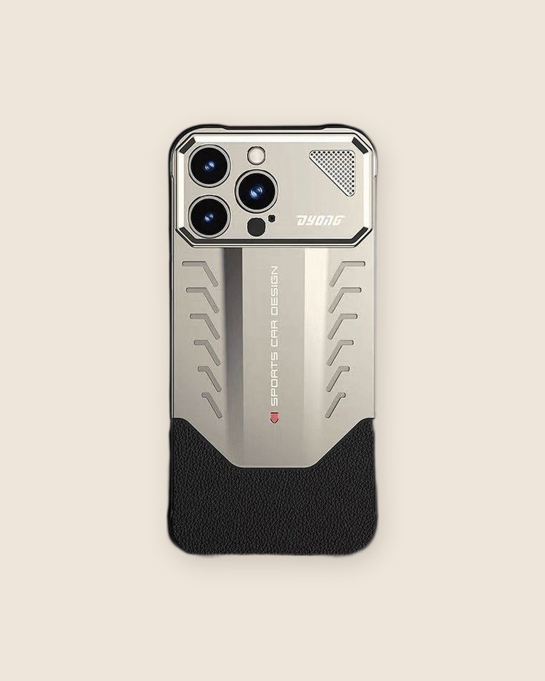 Supercar Metal iPhone Case with Air Vents in Natural Titanium