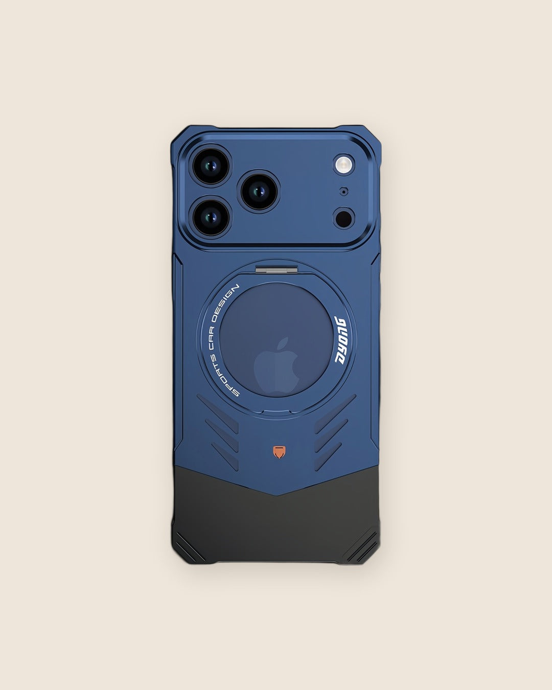 Supercar Metal iPhone Case with 360° Magnetic Stand in Titanium Blue