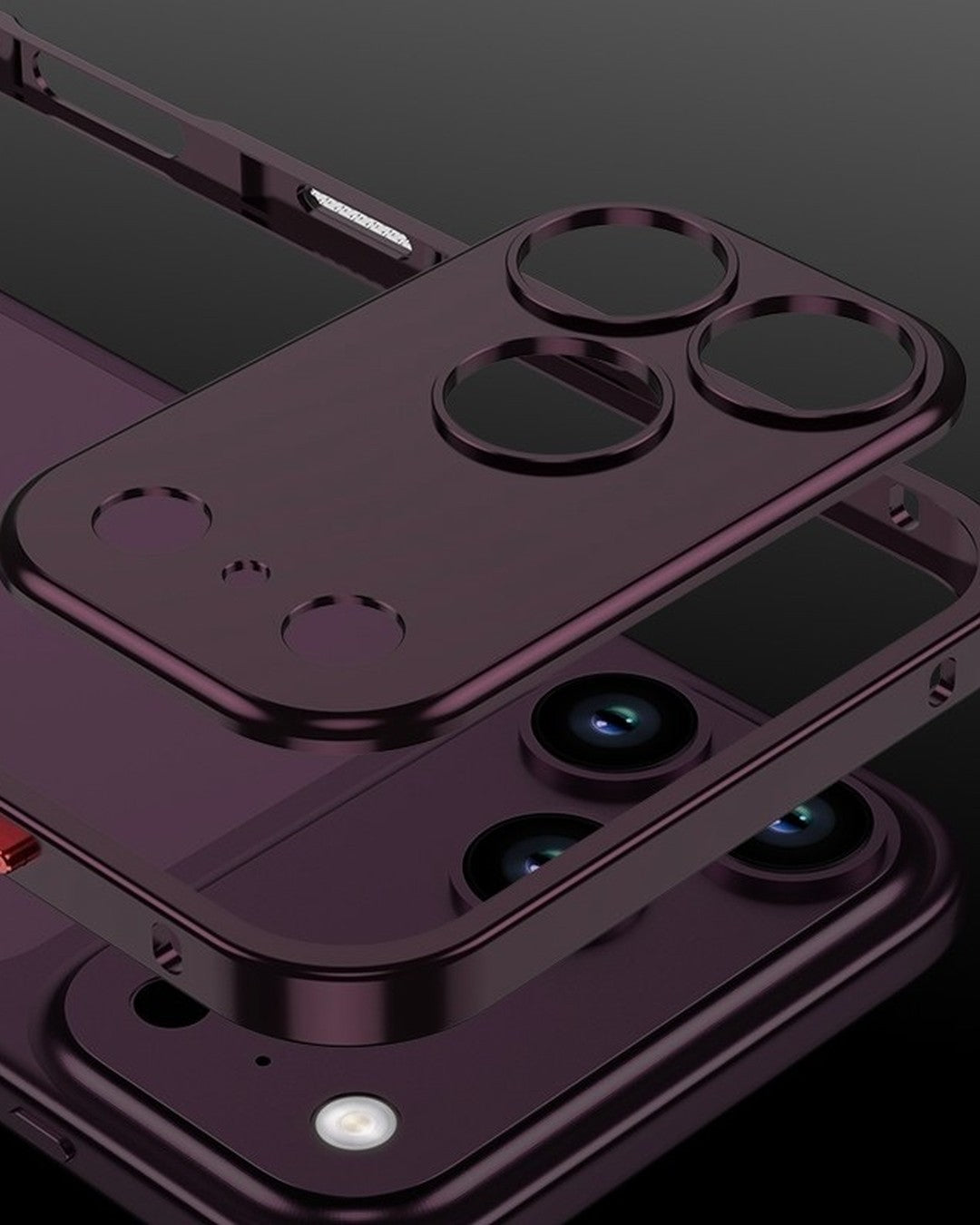 Metal iPhone Case with Cooling Grille & Lens Frame – detail view