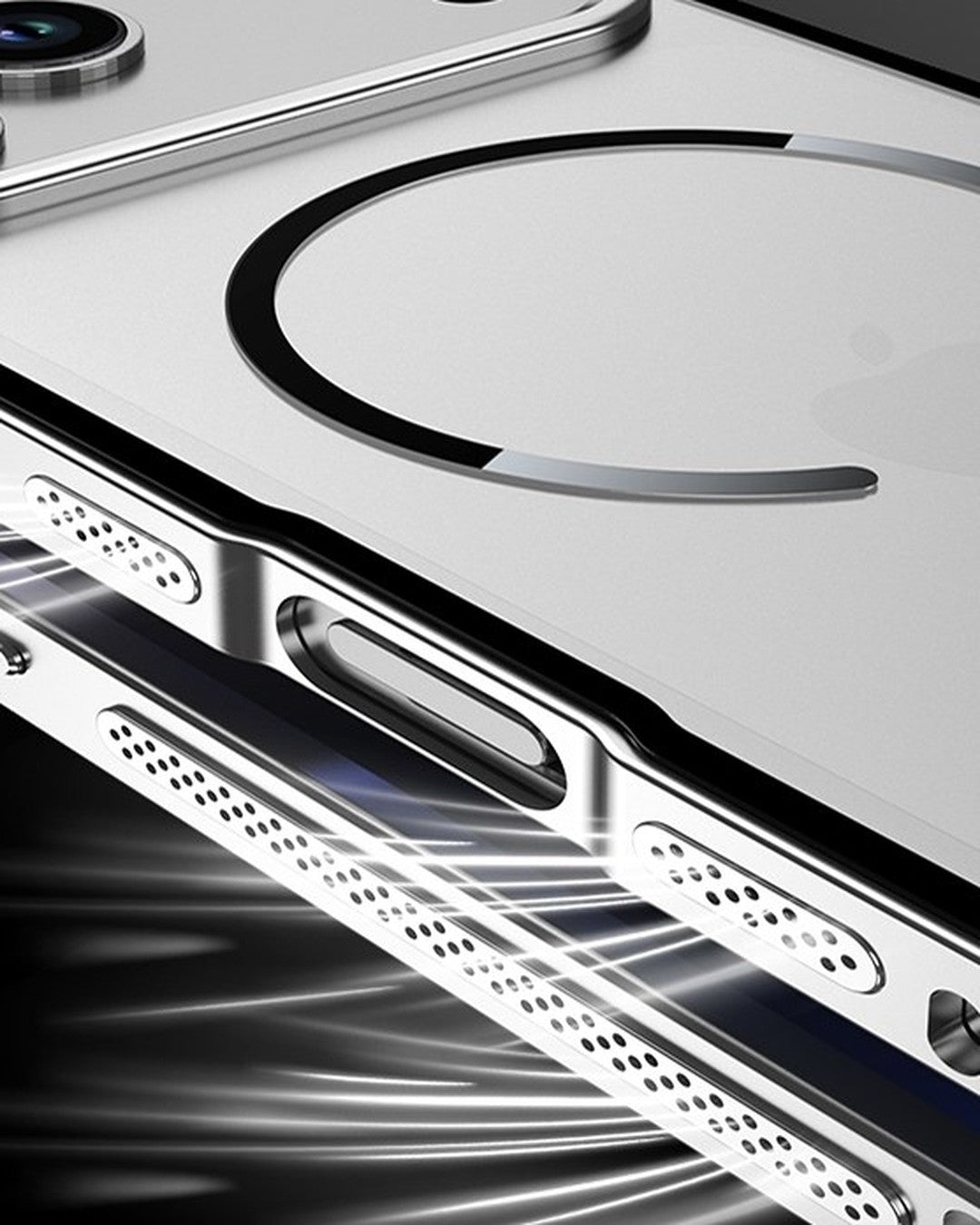 MagSafe Metal iPhone Case with Spring Buckle – detail view