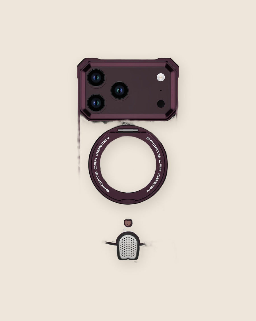Marble Metal iPhone Case with Rotating Ring Stand